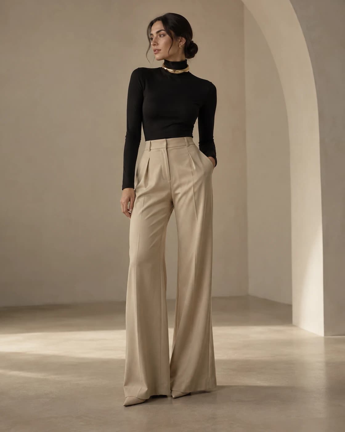 Body negro de cuello alto · vista frontal